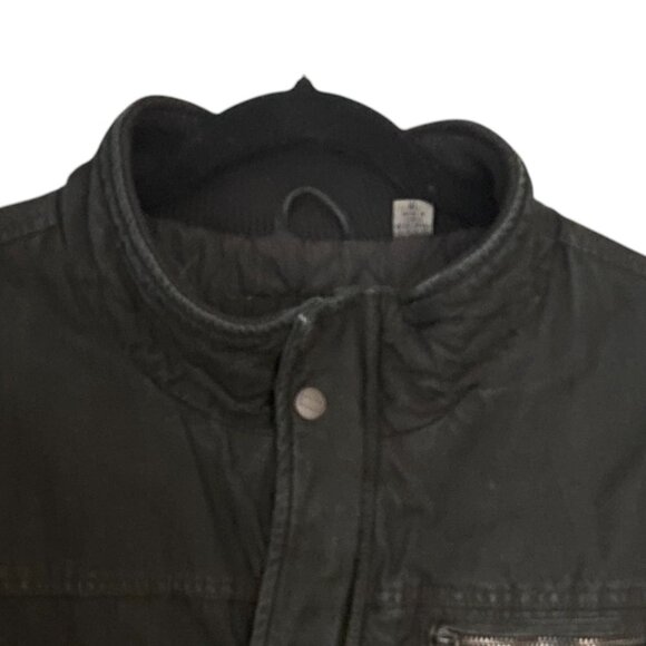 Levis Canvas Chore Barn Coat Black Cowboy Farm Utility Trucker Quilted 90s Sz XL - Picture 3 of 15